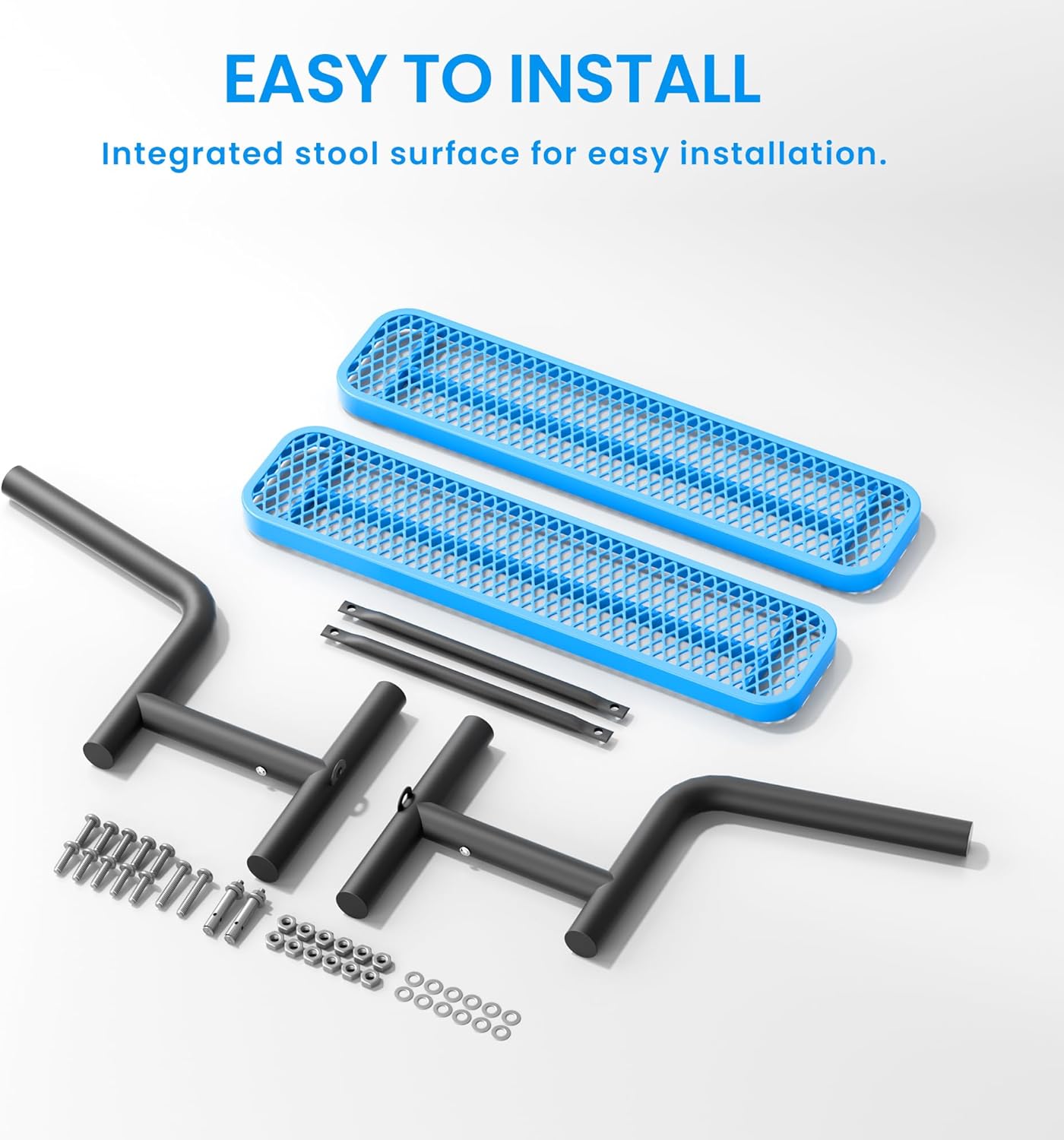 4 Feet Steel Metal Park Bench for Outside, Outdoor Bench with Backrest & Portable Frame, Thermoplastic Coating