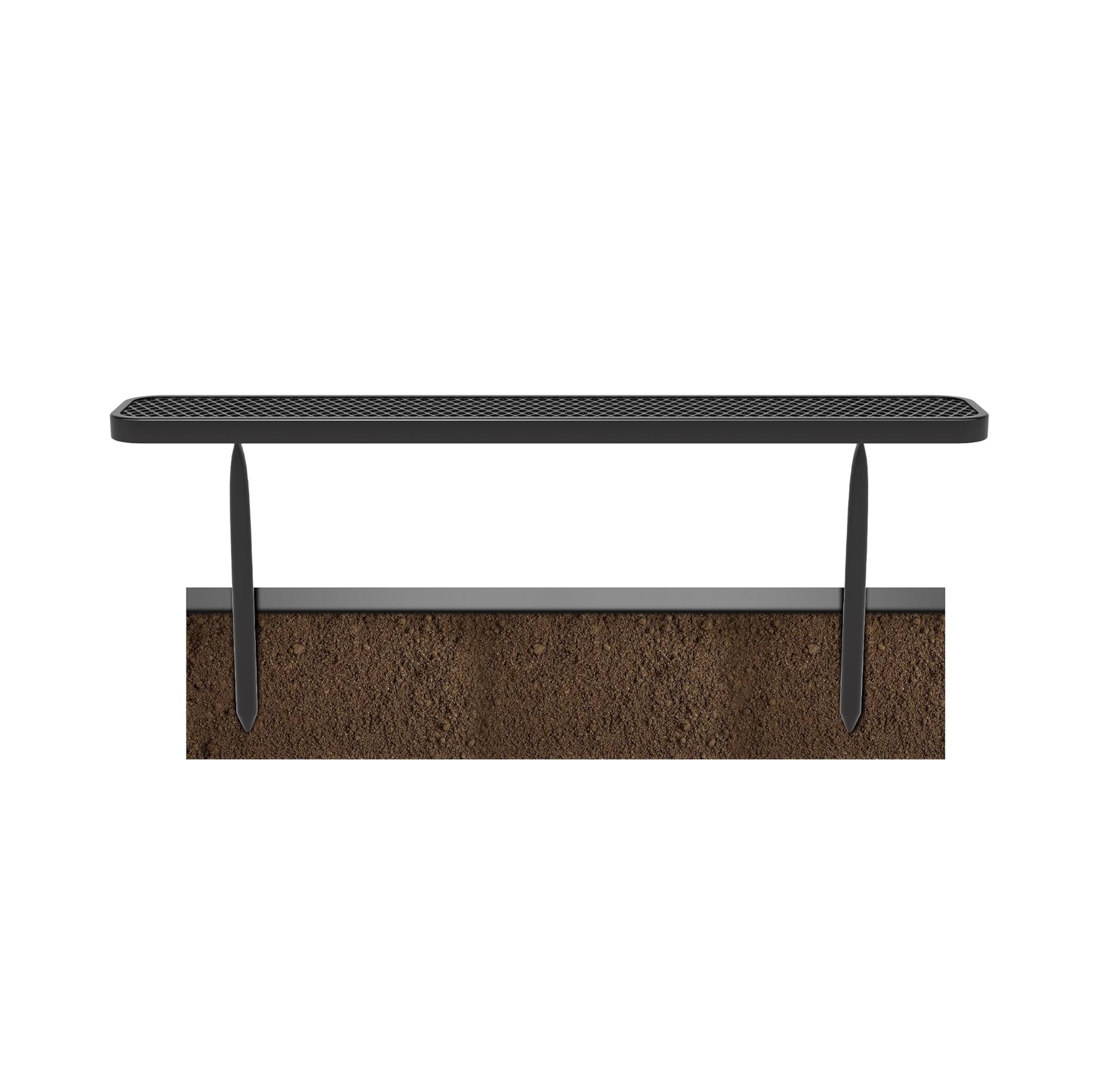 6 FT Heavy Duty Metal Park Bench for Outside, Outdoor Backless Bench with Thermoplastic Coating