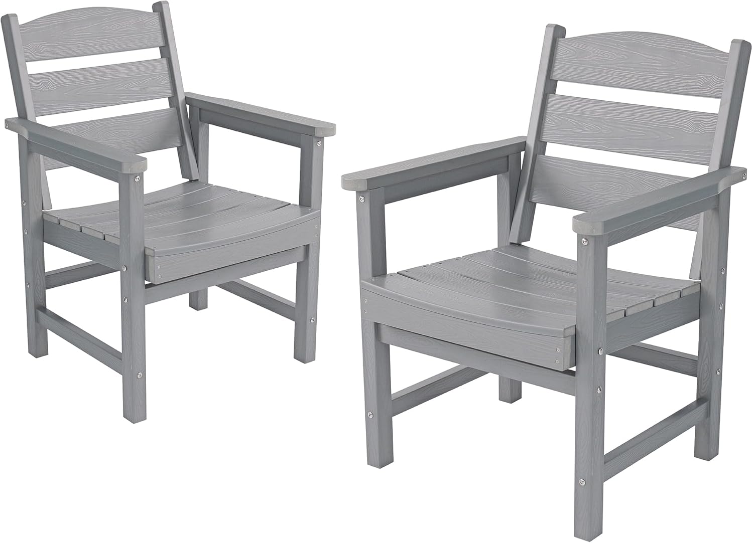 Patio Dining Chair Set of 2, Poly Lumber Outdoor Dining Chairs, Weather Resistant HIPS Outdoor Chairs
