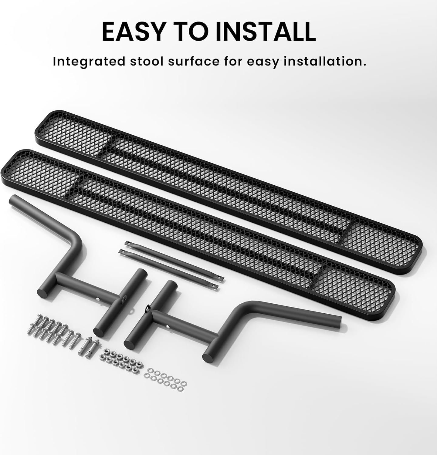 8 Feet Heavy Duty Metal Park Bench for Outside, Outdoor Bench with Backrest & Portable Frame