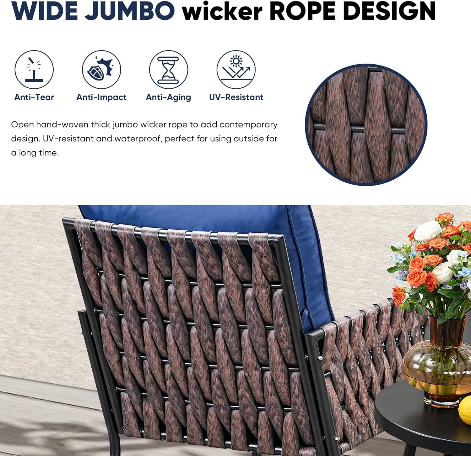 5-Piece Wider Outdoor Metal Seating Sofa with High Back & Loveseat