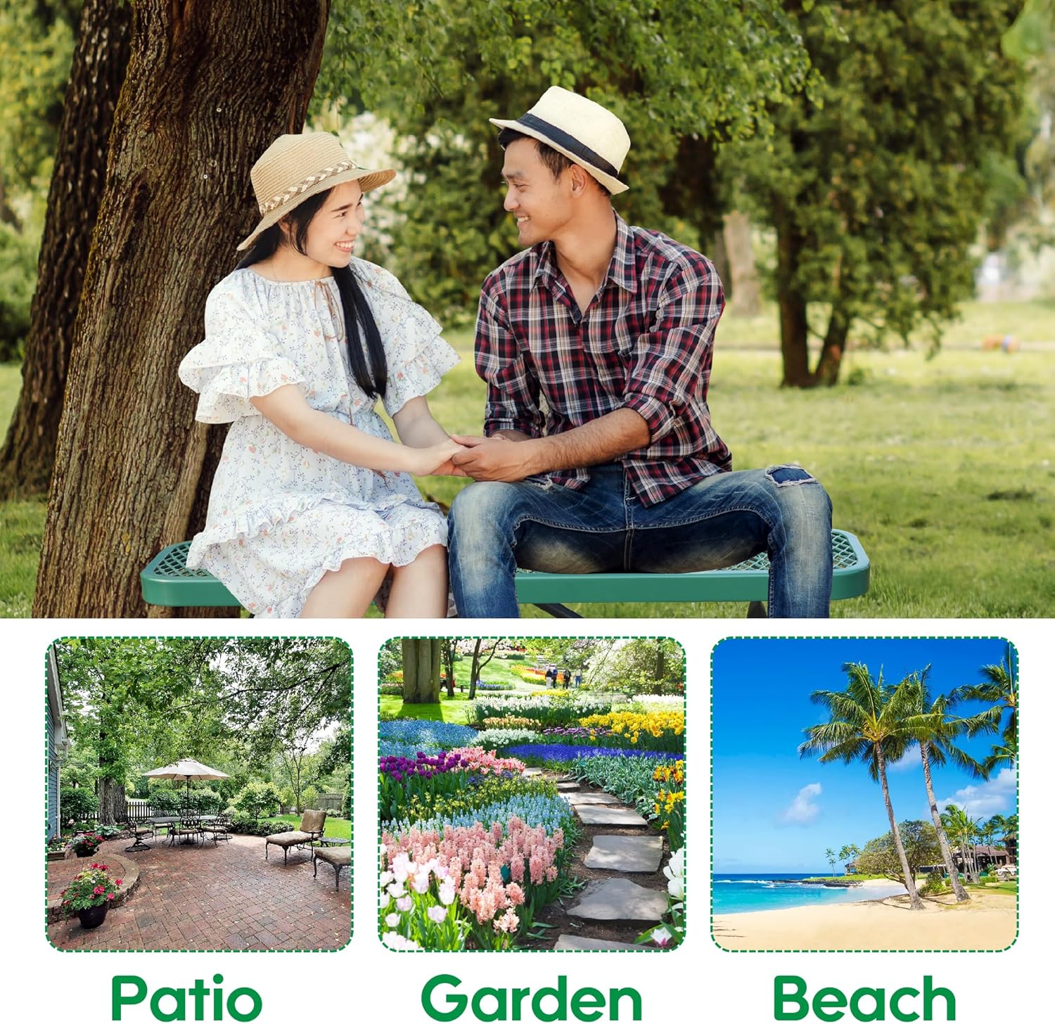 6 Feet Heavy Duty Metal Park Bench for Outside, Outdoor Bench with Portable Frame, Commercial Benches for Shopping Mall, Store, Park, Patio, Deck