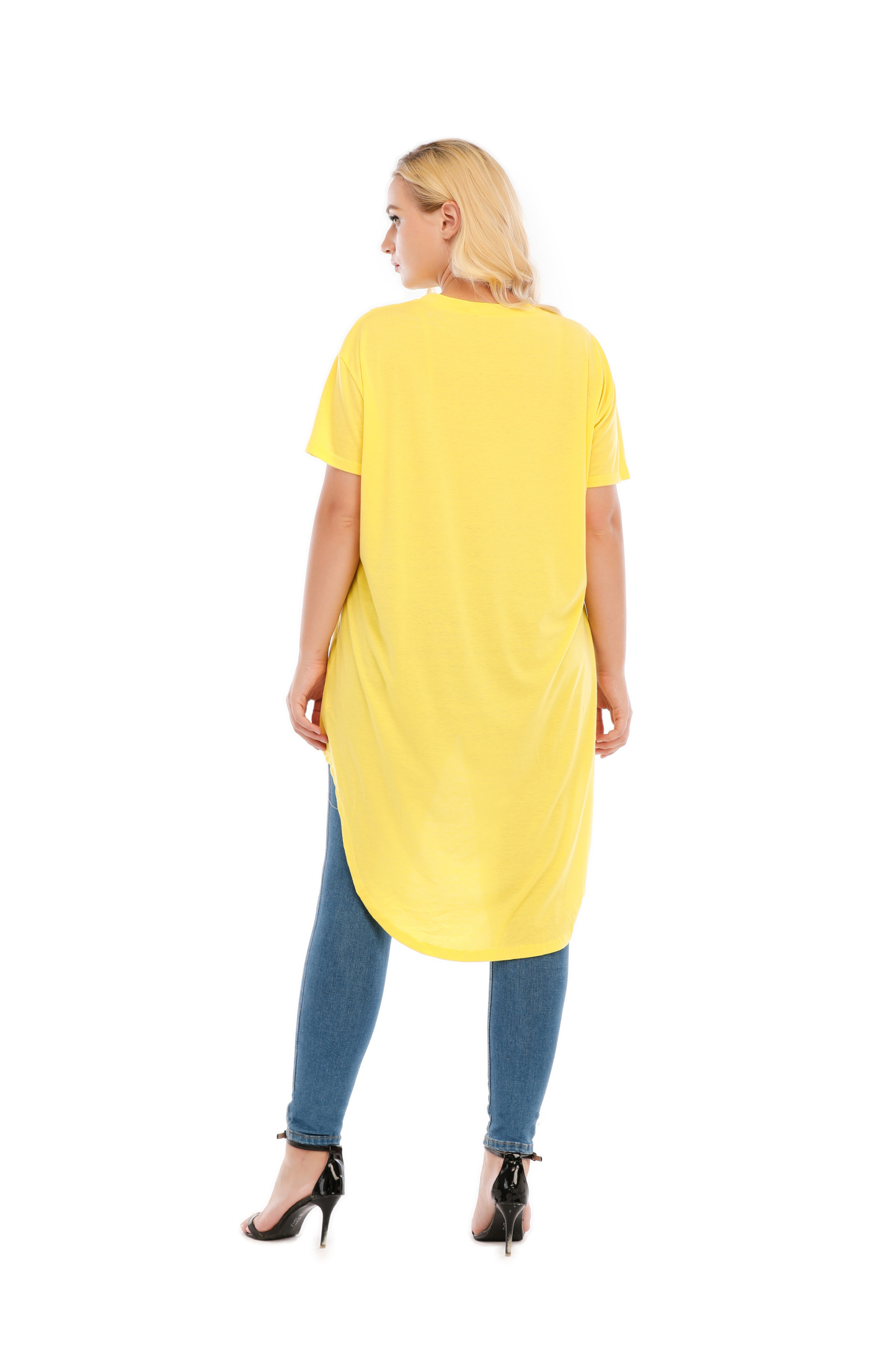 Damen Volltonfarbe UnregelmäßIger Pullover Rundhalsausschnitt Schlank Kurzarm T-Shirt Top