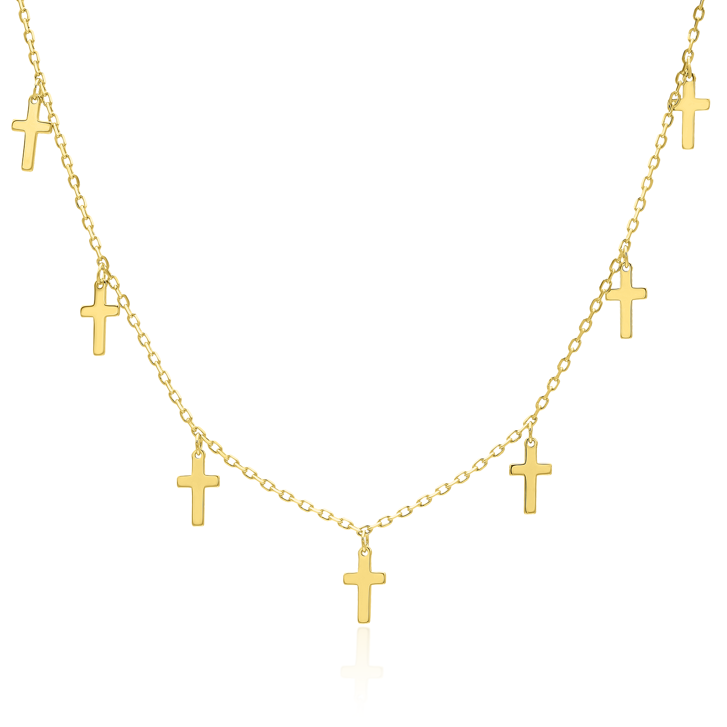 Cross drop necklace