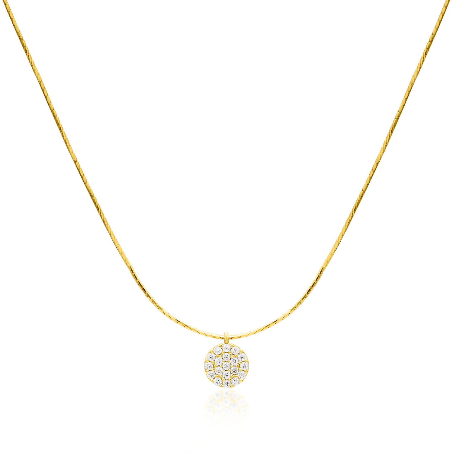 Circle pendant silk necklace