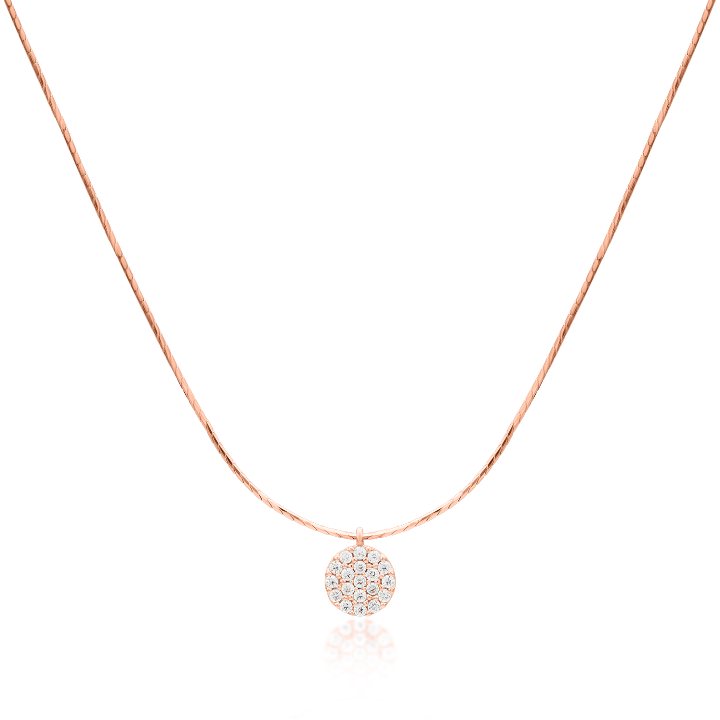 Circle pendant silk necklace