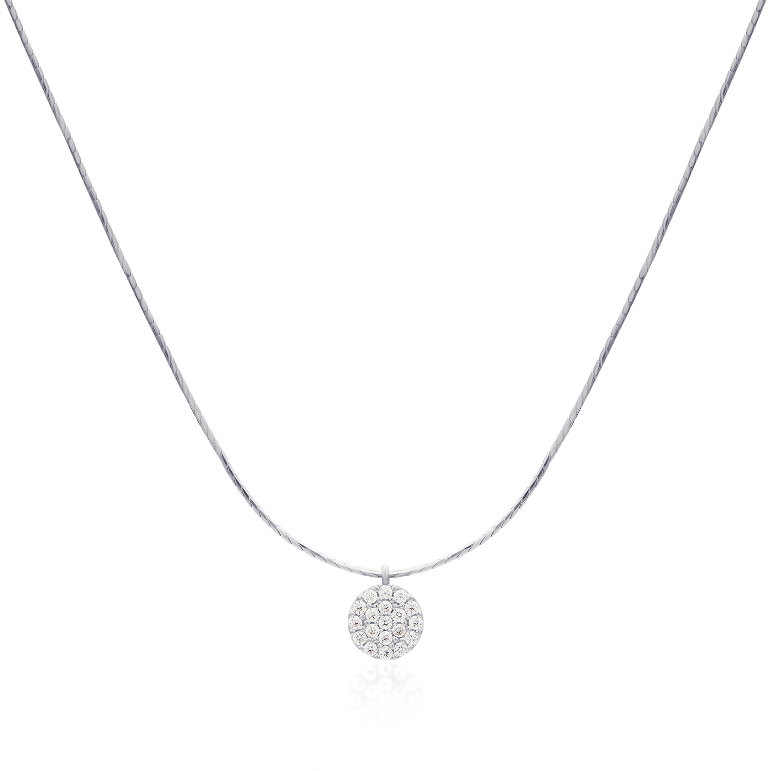 Circle pendant silk necklace