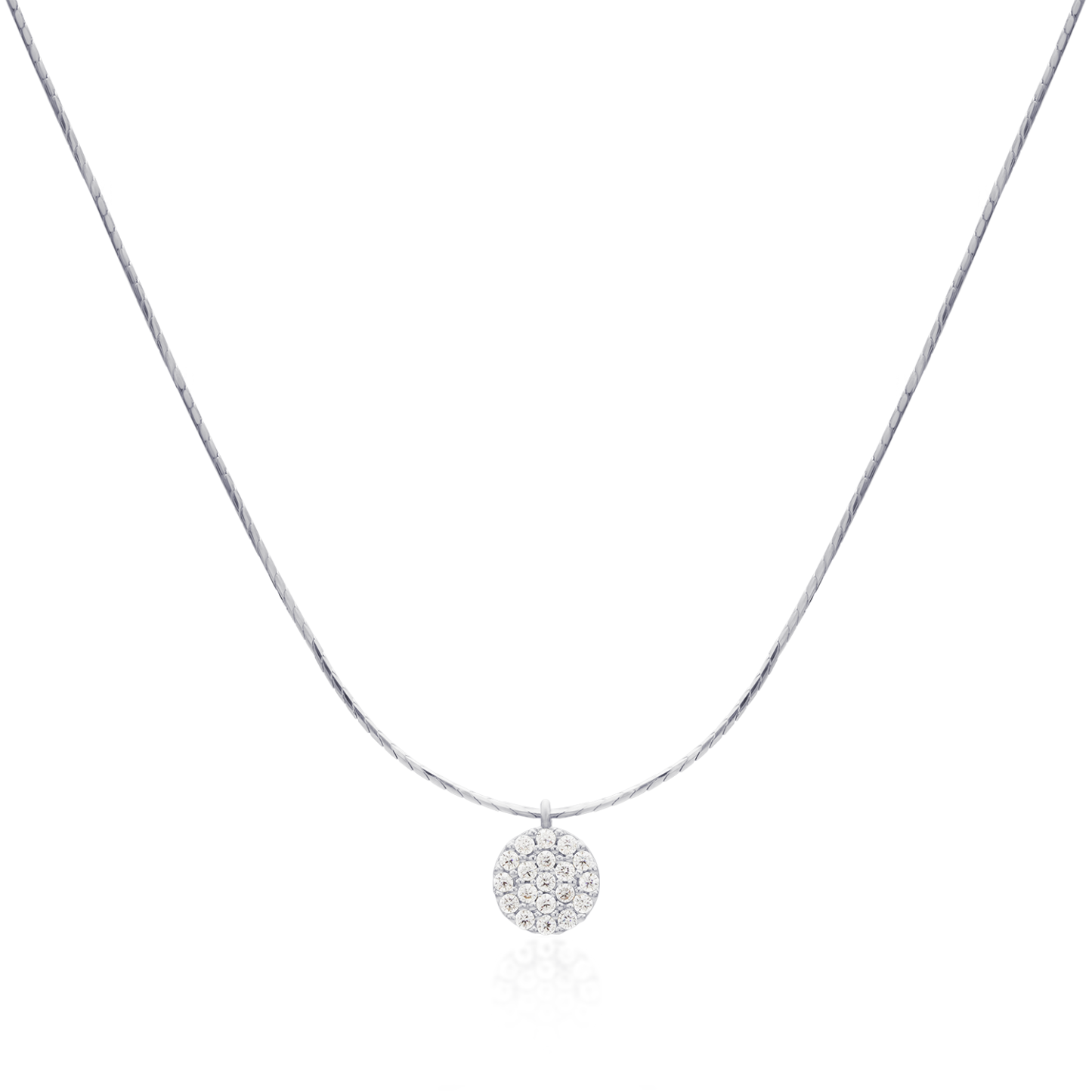 Circle pendant silk necklace