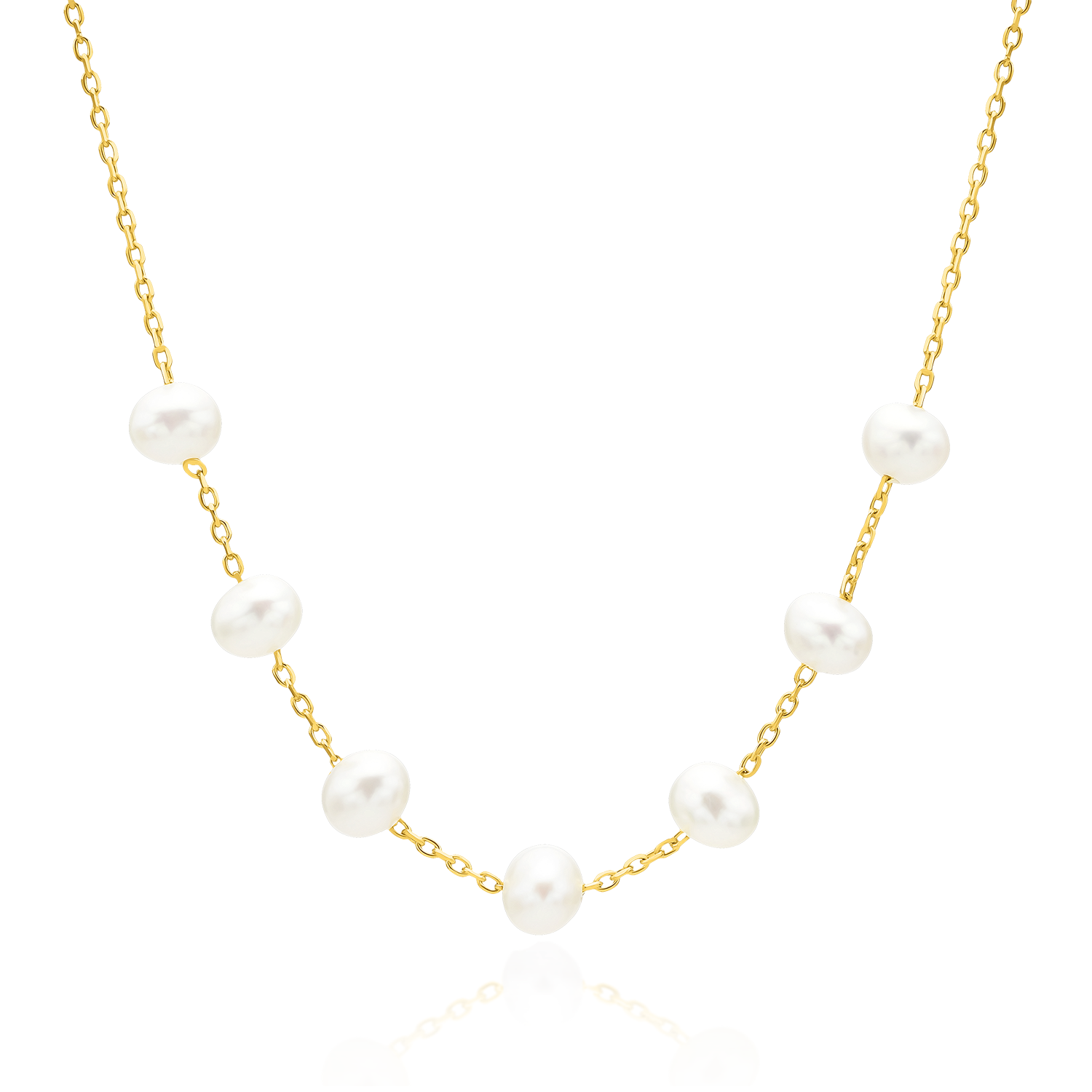 Seven pearls relayed necklace