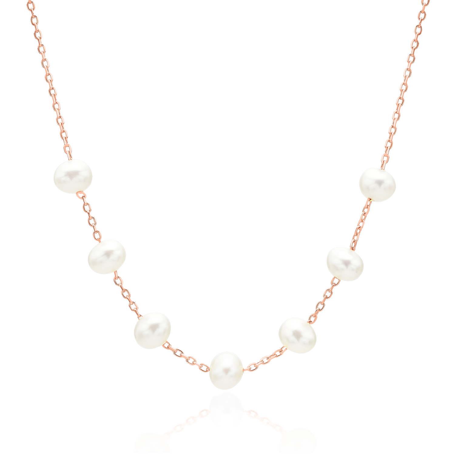 Seven pearls relayed necklace