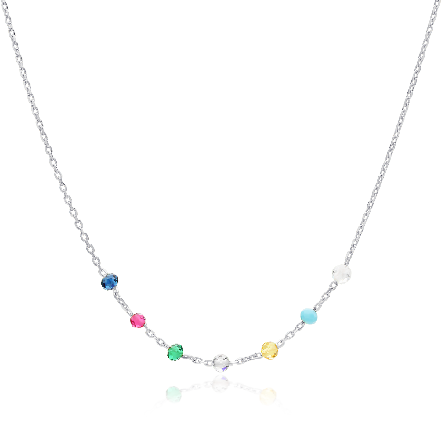 Rainbow gemstones necklace