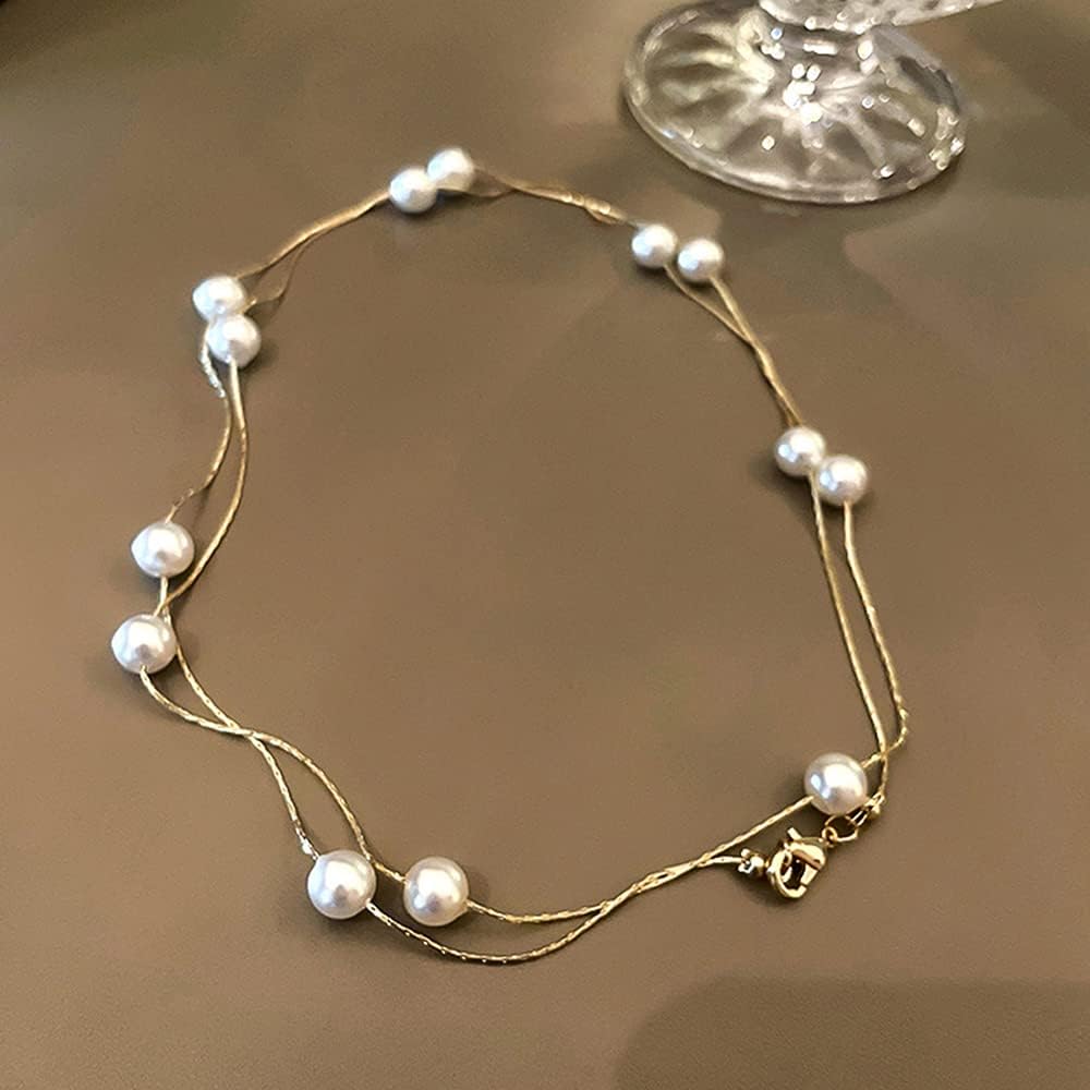 Innoven Exquisite Multi-Layer Clavicle Chain Necklace, Short Necklace Stack Pendant