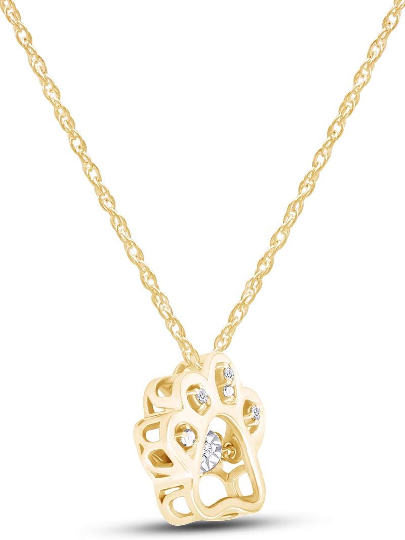 Innoven American Natural Diamond Gold Dog Claw Pendant Necklace