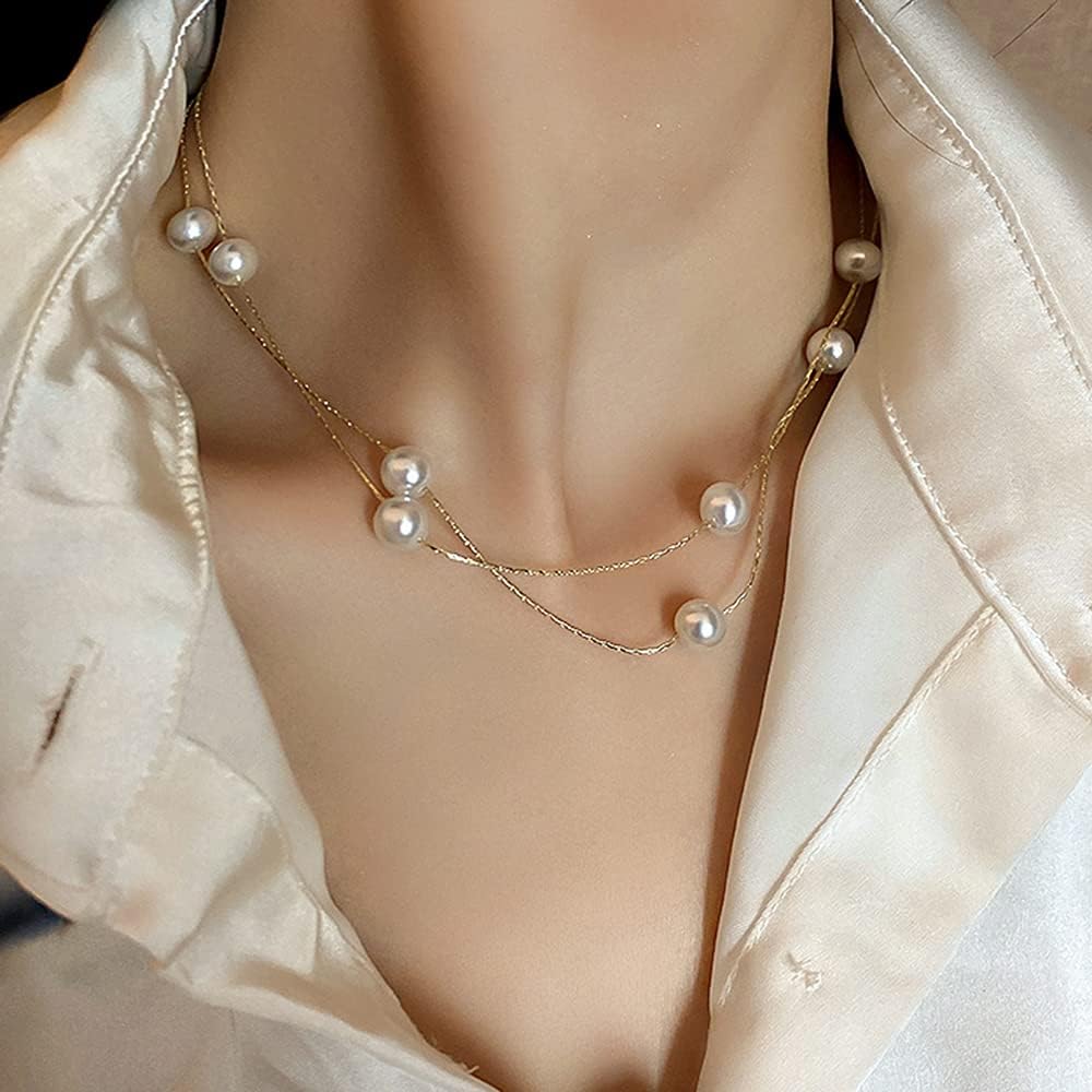 Innoven Exquisite Multi-Layer Clavicle Chain Necklace, Short Necklace Stack Pendant