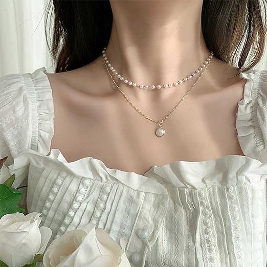 Innoven Bohemian Layered Pearl Necklace