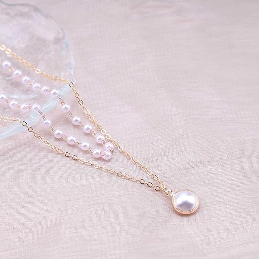  Innoven Bohemian Layered Pearl Necklace