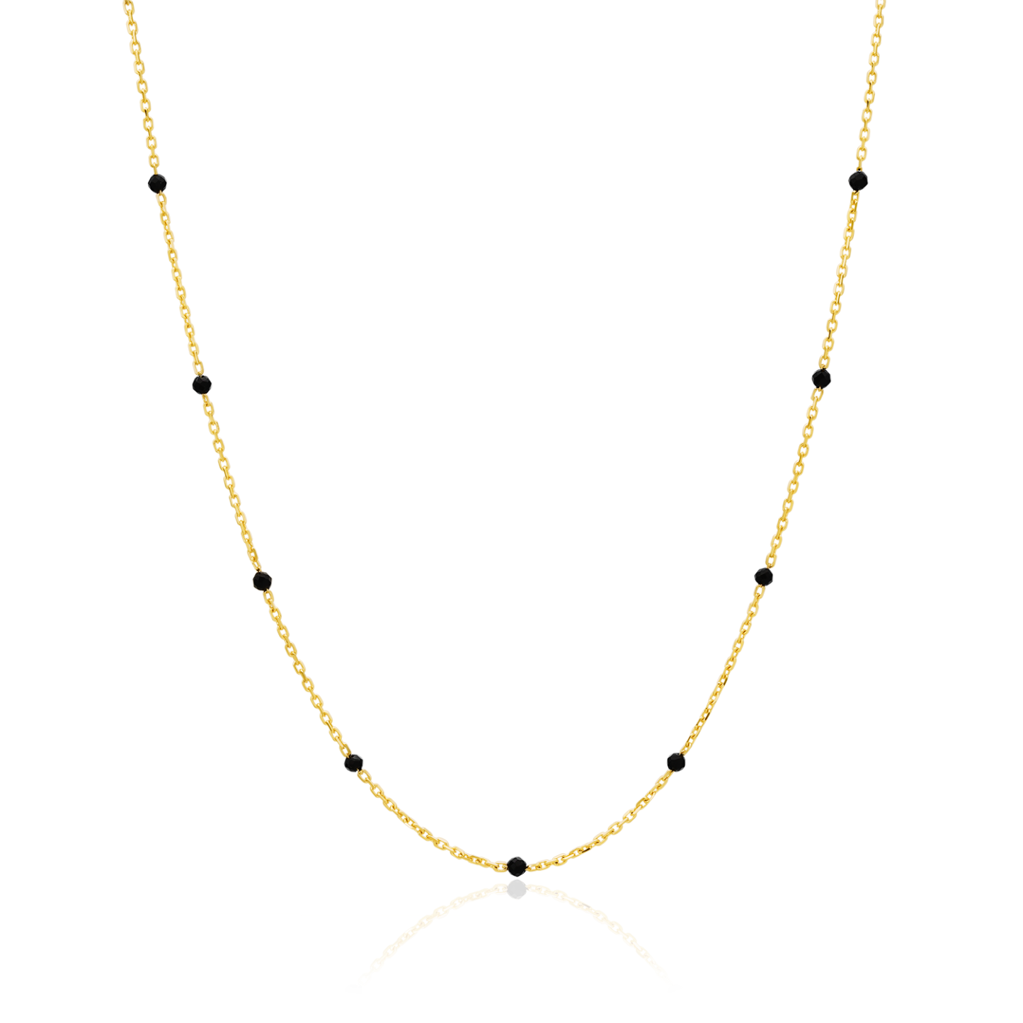 Black spinel relay necklace