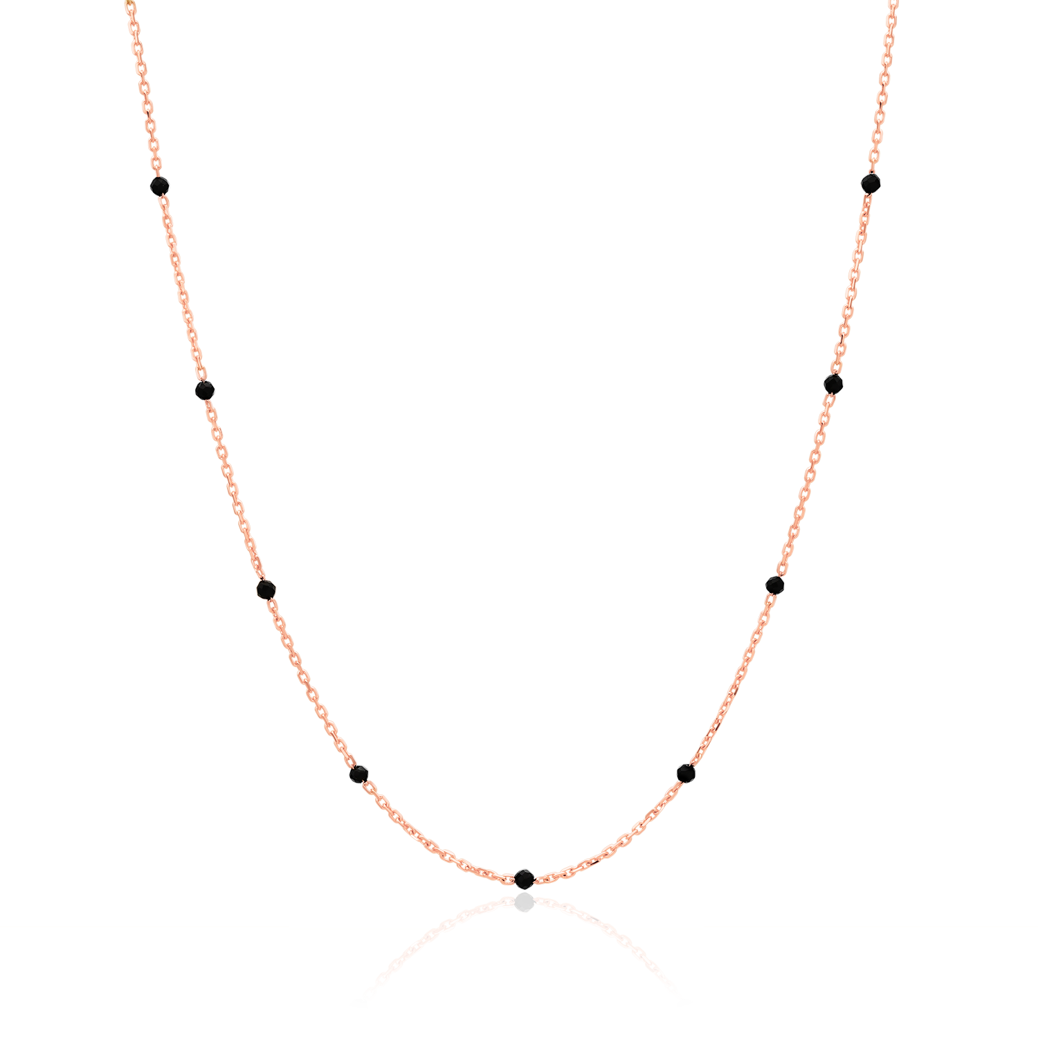 Black spinel relay necklace