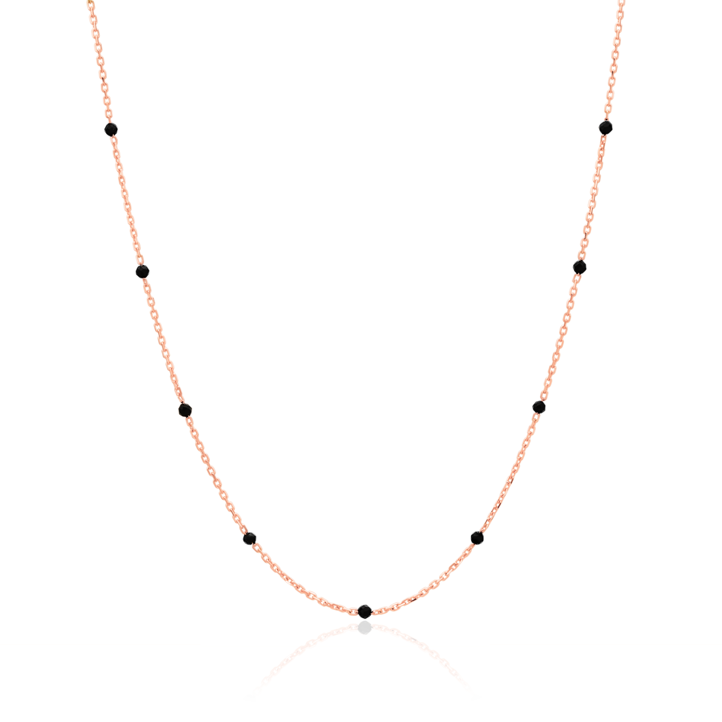 Black spinel relay necklace