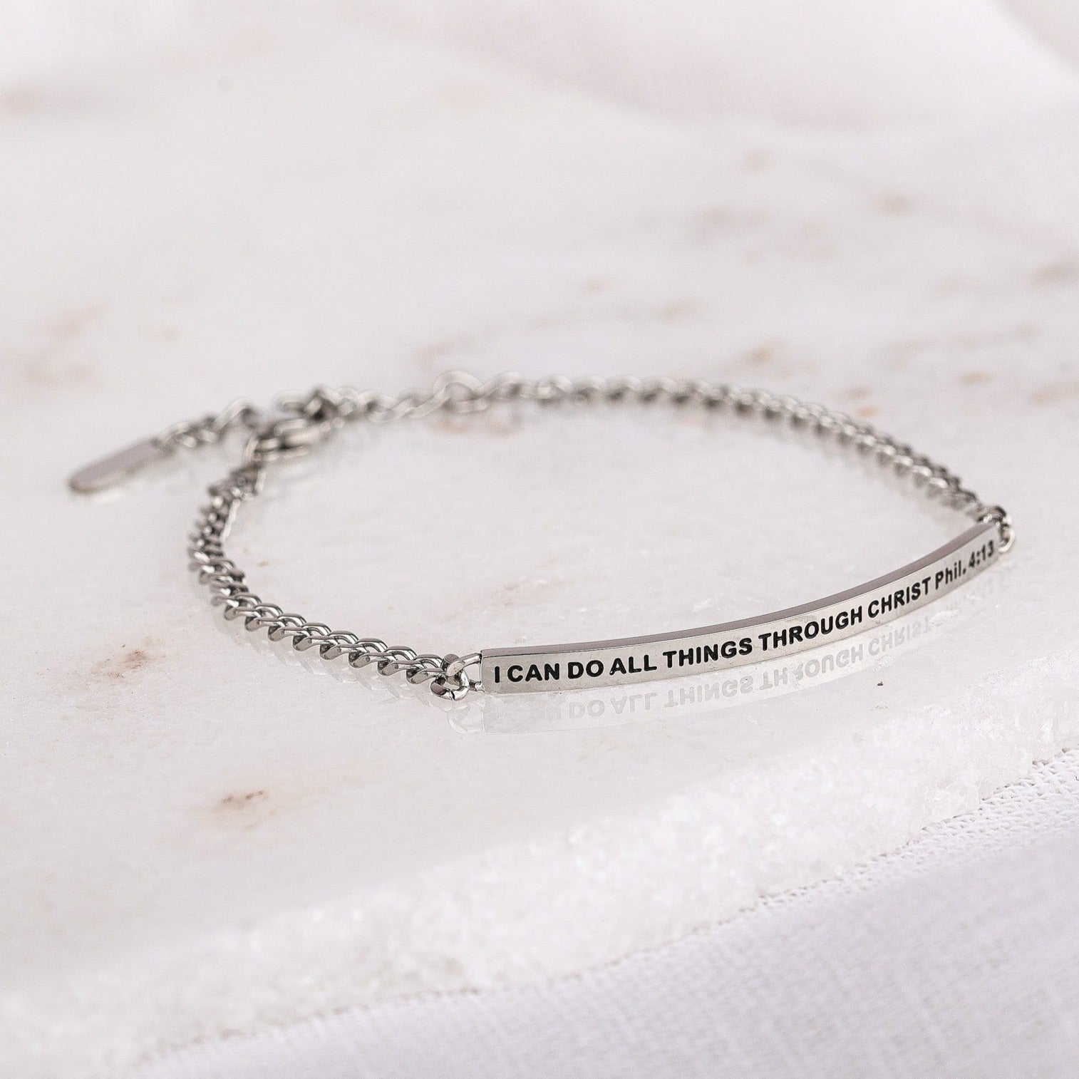 I CAN DO ALL THINGS THROUGH CHRIST- DAINTY CHAIN BRACELET