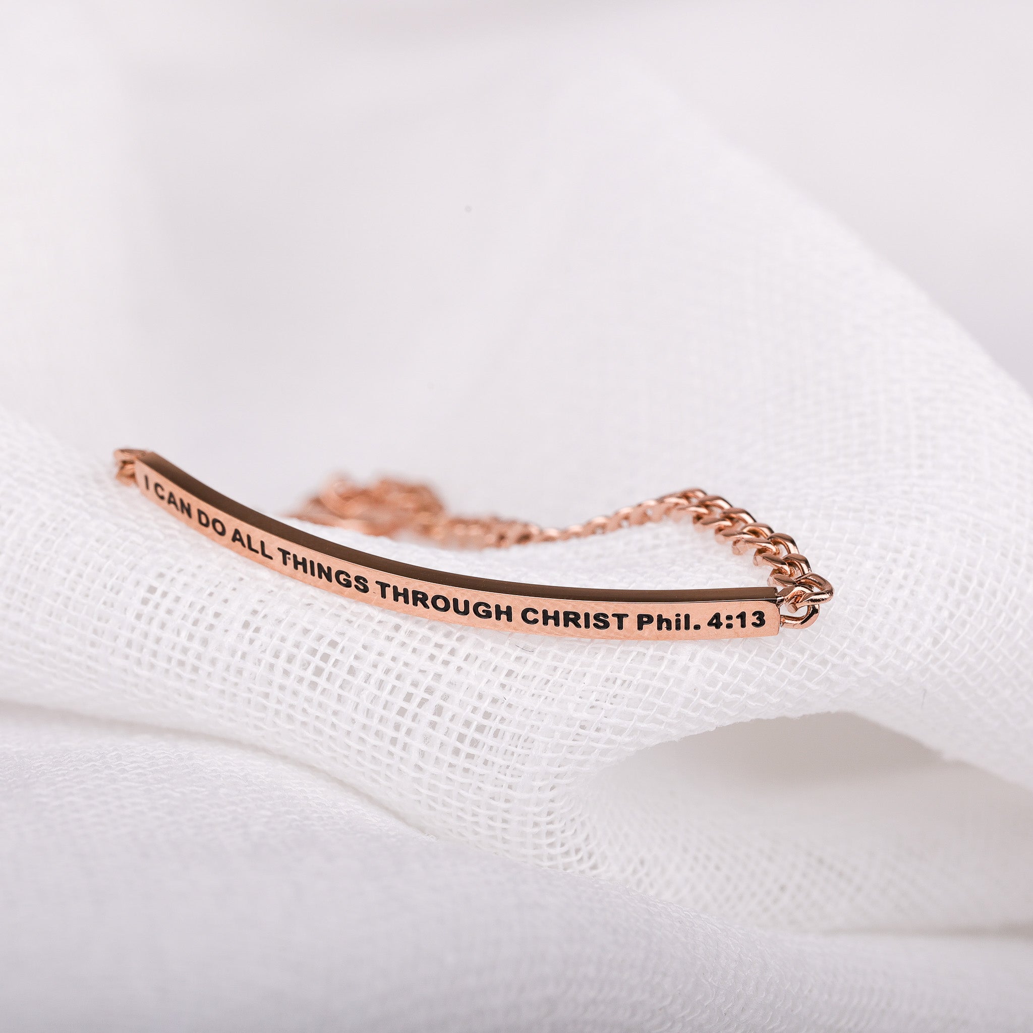I CAN DO ALL THINGS THROUGH CHRIST- DAINTY CHAIN BRACELET
