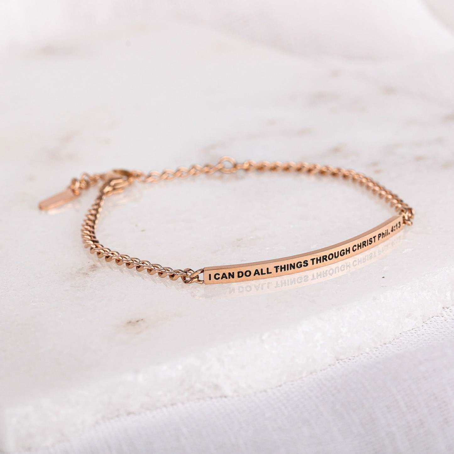 I CAN DO ALL THINGS THROUGH CHRIST- DAINTY CHAIN BRACELET