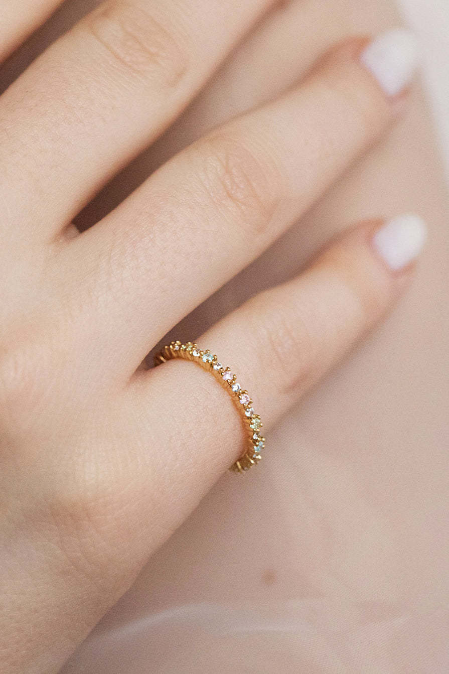 Pastel rainbow ring