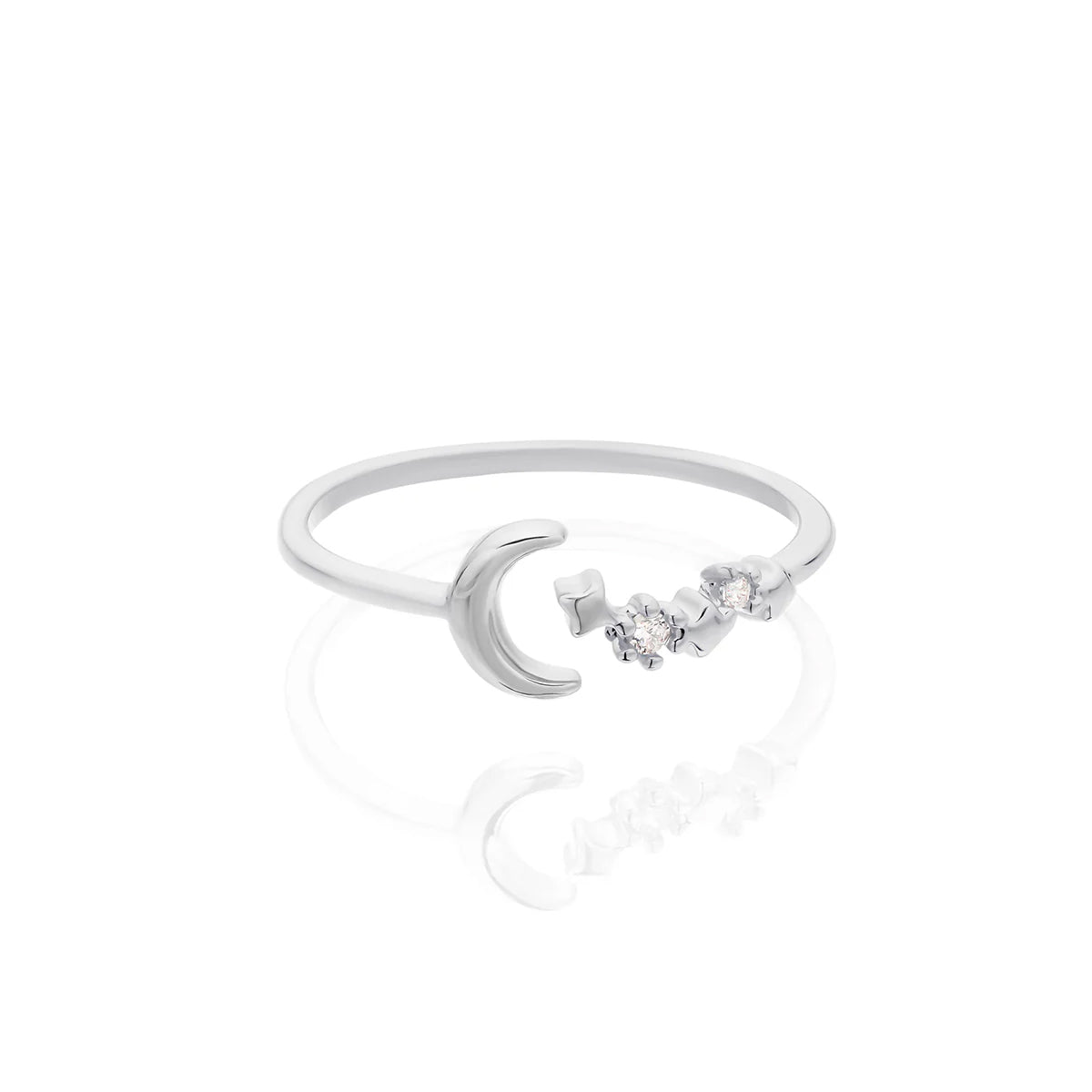 Mini moon star ring