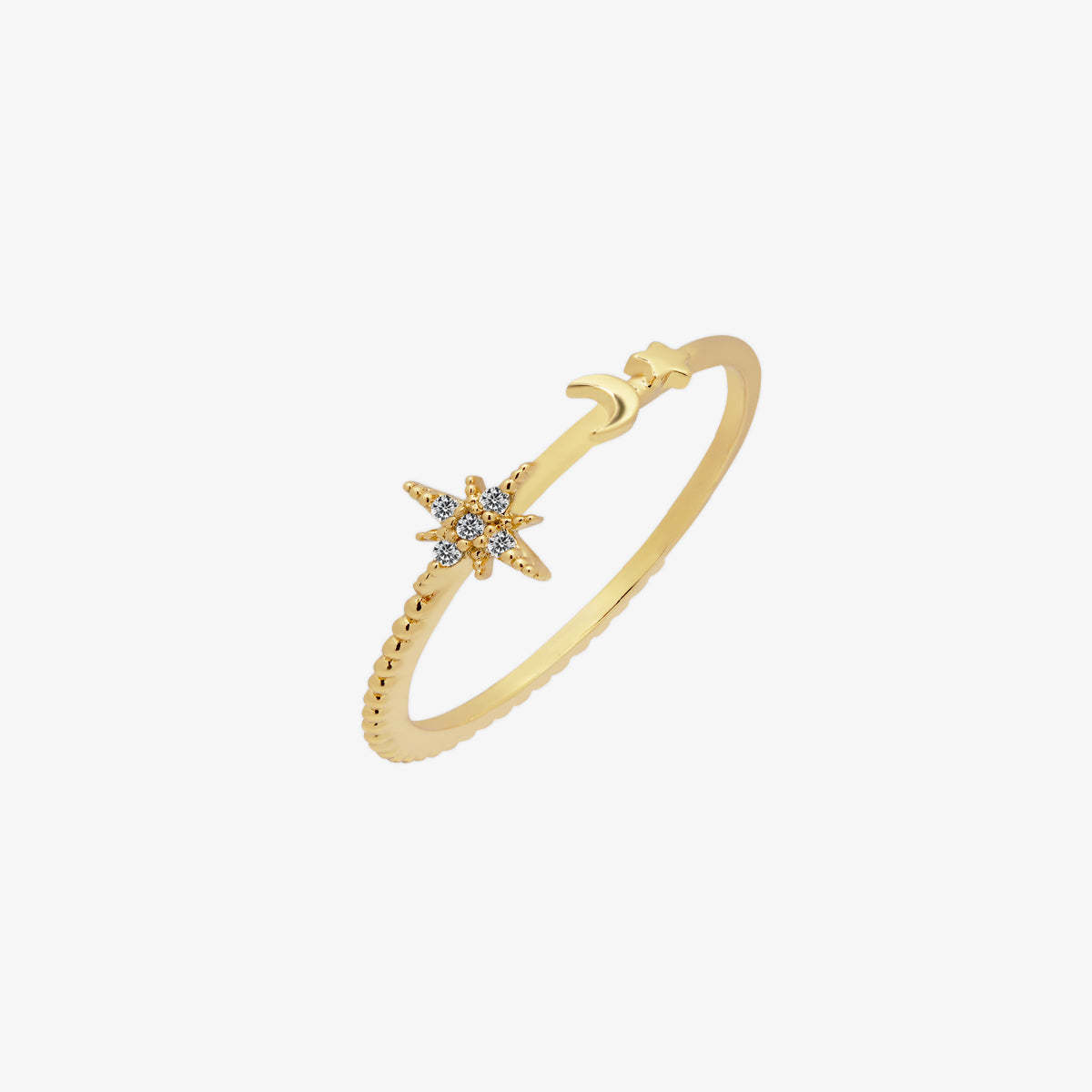 Moon and star ring