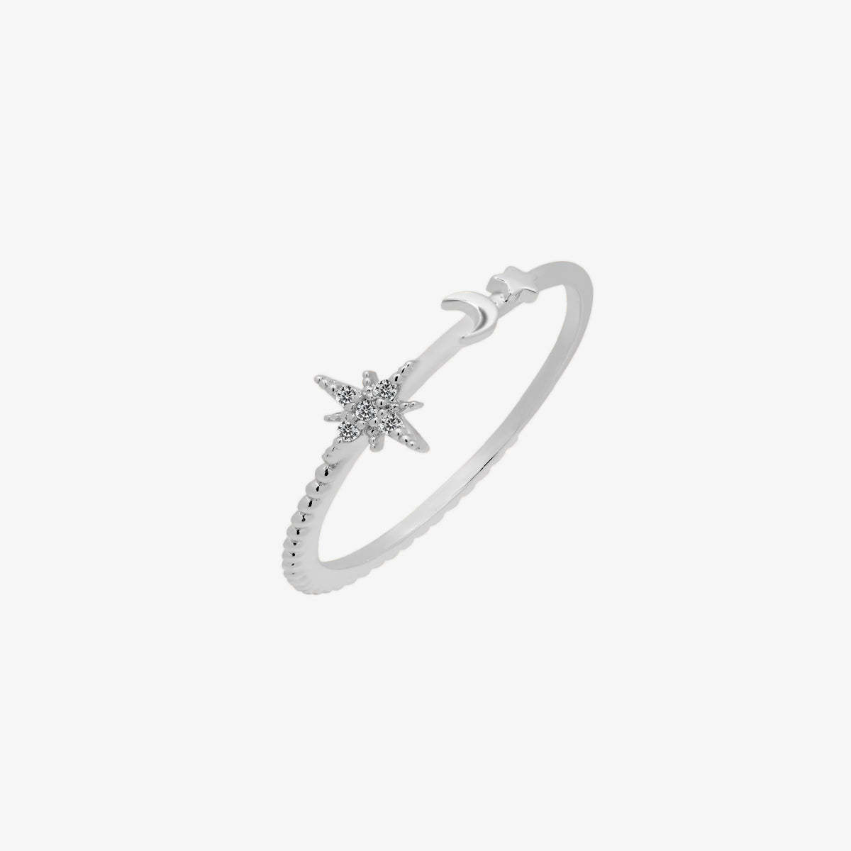 Moon and star ring