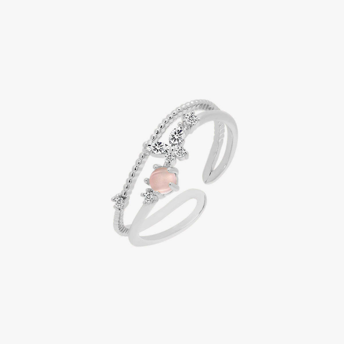 Pink butterfly ring