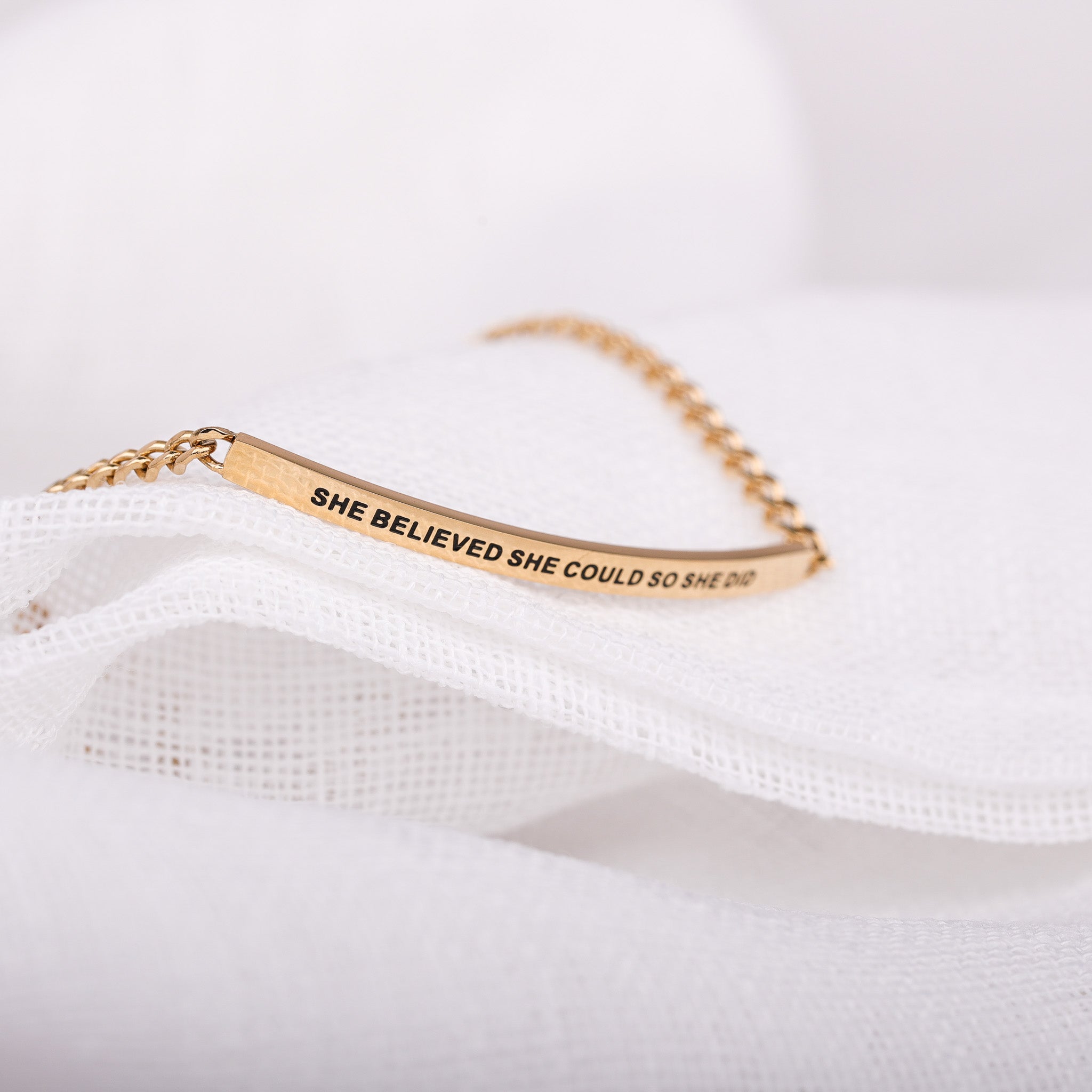 SHE BELIEVED SHE COULD SO SHE DID- DAINTY CHAIN BRACELET