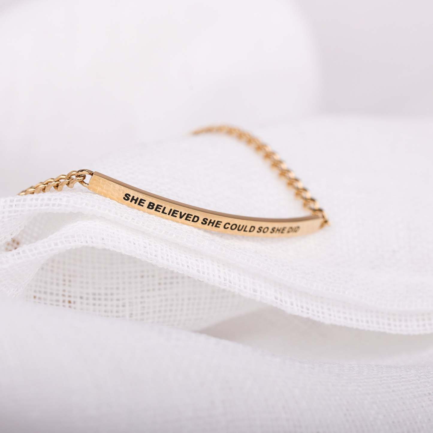 SHE BELIEVED SHE COULD SO SHE DID- DAINTY CHAIN BRACELET