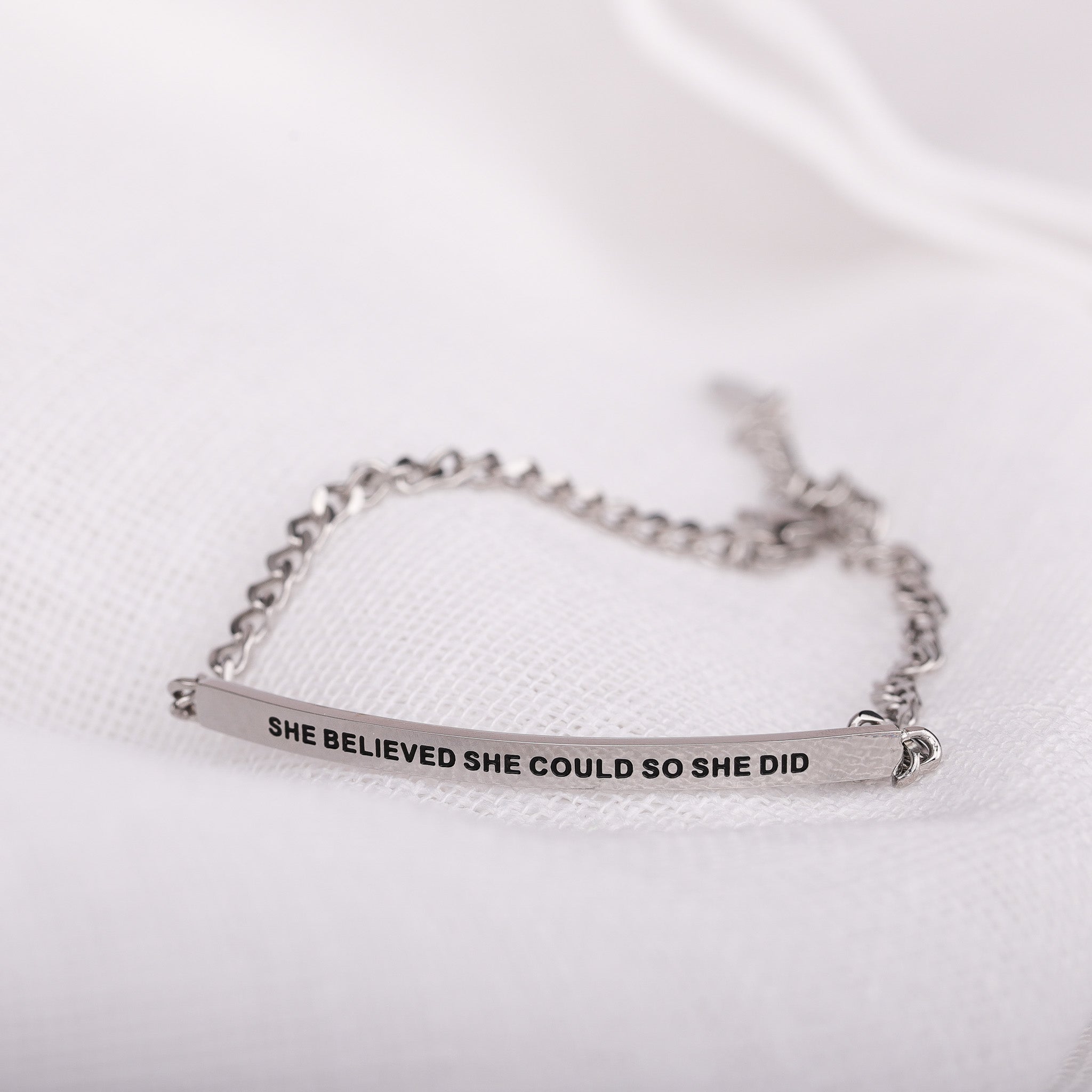 SHE BELIEVED SHE COULD SO SHE DID- DAINTY CHAIN BRACELET