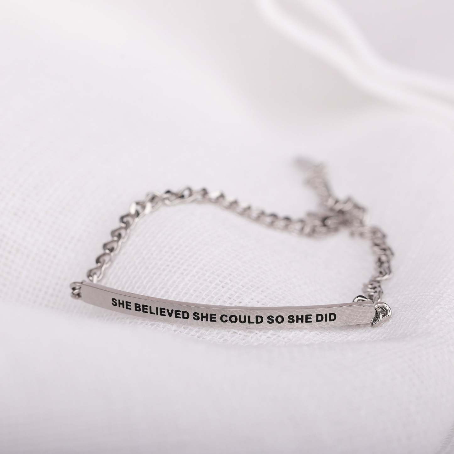 SHE BELIEVED SHE COULD SO SHE DID- DAINTY CHAIN BRACELET