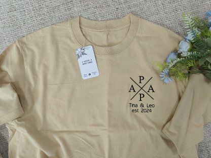 I Need A Diet Coke Custom Embroidered PAPA Est Year T-shirt with Kids Name