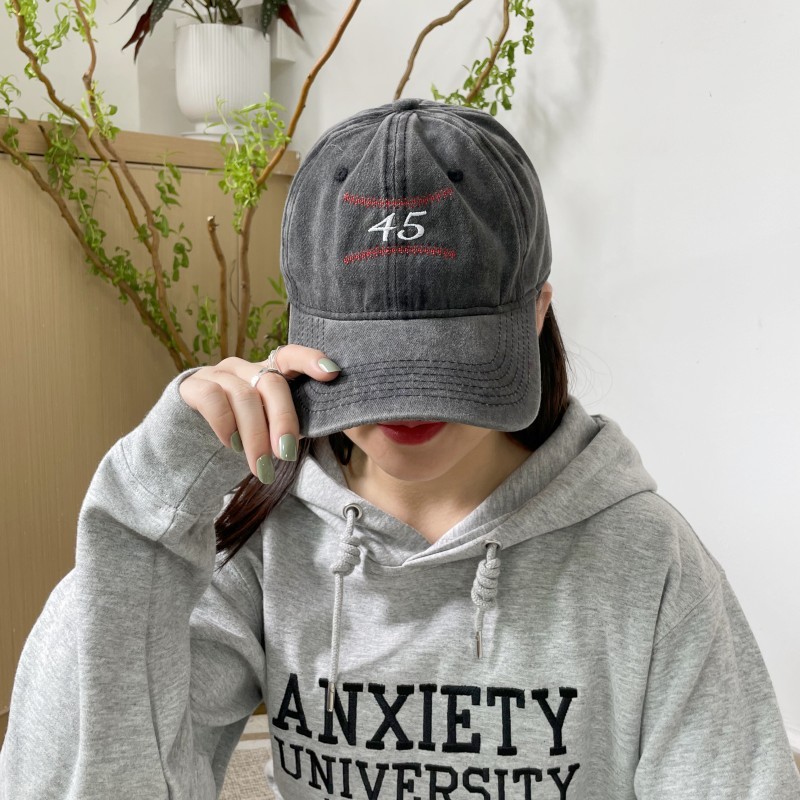 Custom Baseball Team Hats, Black Baseball Cap with Letter or Number