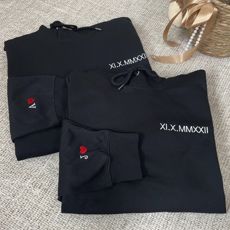 Custom Couple Hoodies - Unique Embroidered Gifts for Couples