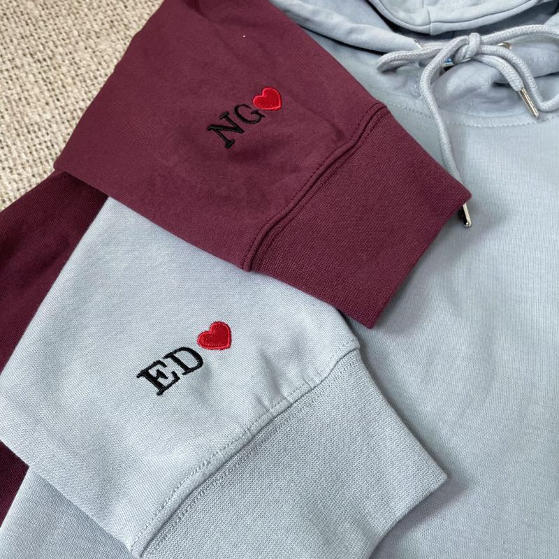 Custom Couple Hoodies - Unique Embroidered Gifts for Couples