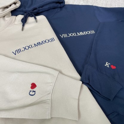 Custom Couple Hoodies - Unique Embroidered Gifts for Couples