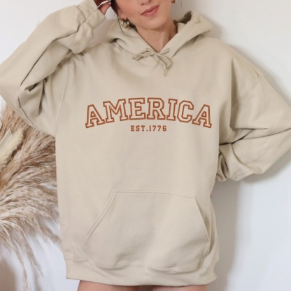Custom Embroidered America  Sweatshirt, Patriotic Sweatshirt