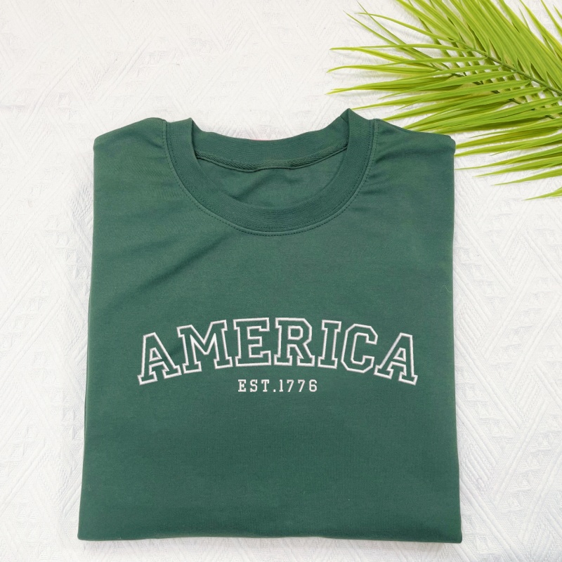 Custom Embroidered America  Sweatshirt, Patriotic Sweatshirt