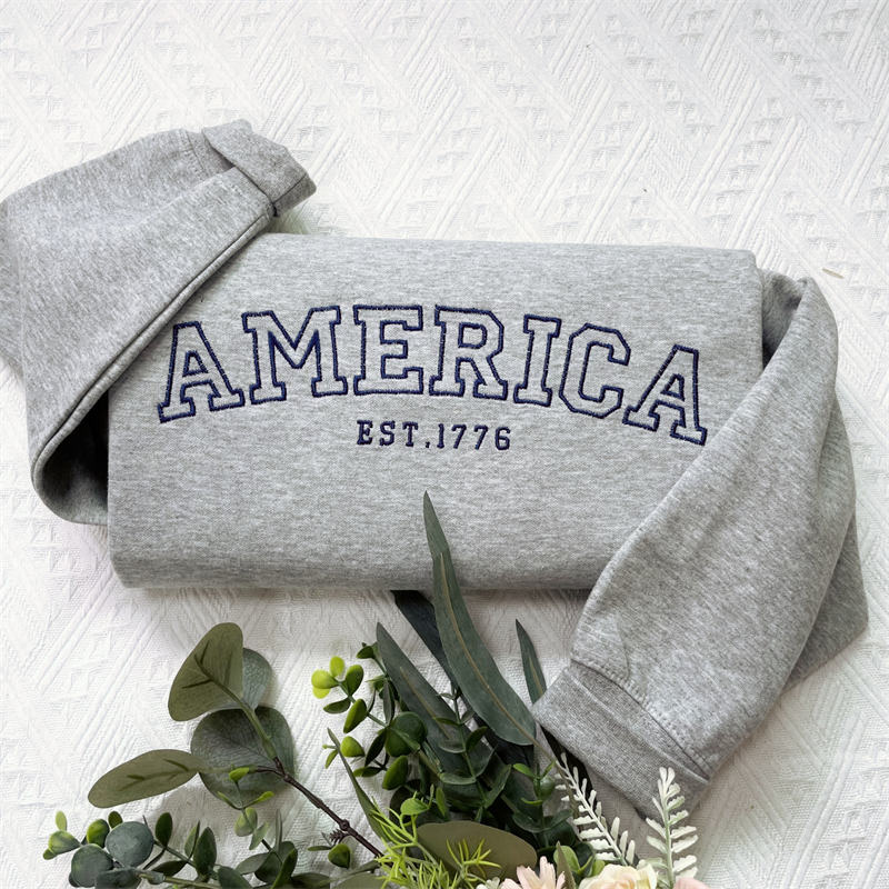 Custom Embroidered America  Sweatshirt, Patriotic Sweatshirt