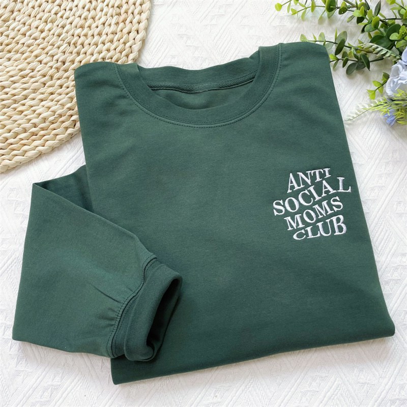 Custom Embroidered Anti Social Moms Club Sweatshirt