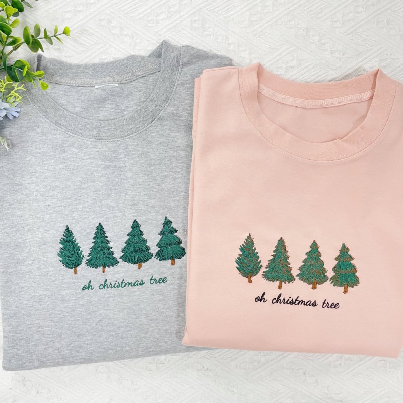 Custom Embroidered Christmas Tree Sweatshirt