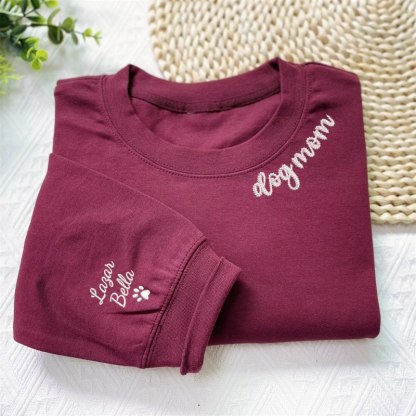 Custom Embroidered Dog Mom Sweatshirt