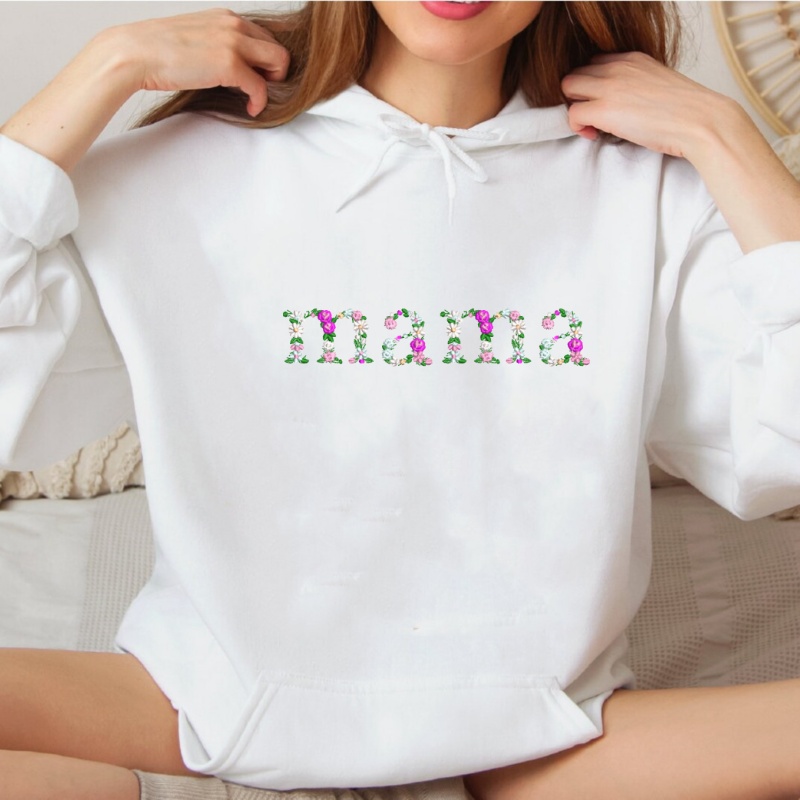 Custom Embroidered Grandma Sweatshirt with Floral Letter