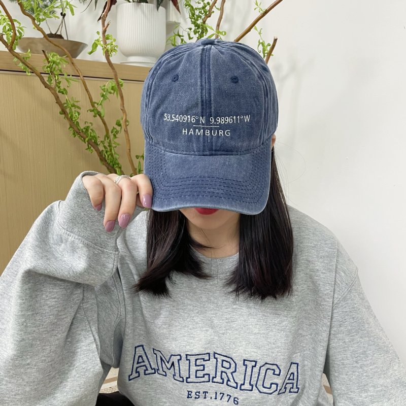 Custom Embroidered Hat with Your Favourite Location Coordinates