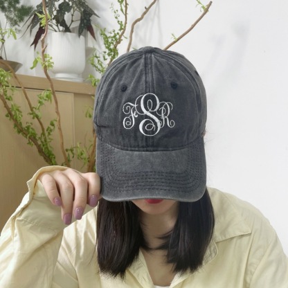 Custom Embroidered Monogram Hat Monogrammed Baseball Cap