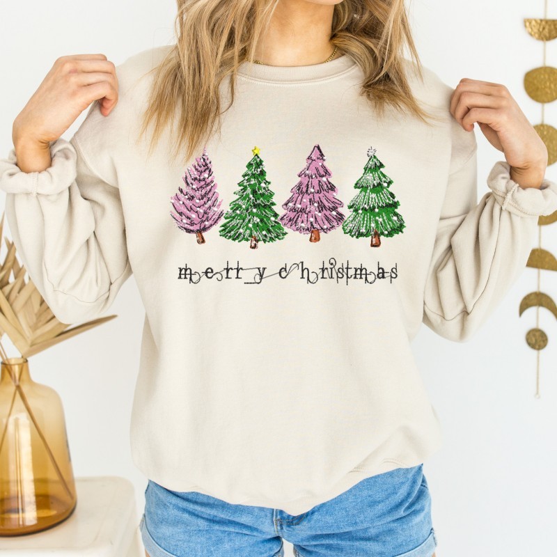 Personalized Embroidered Christmas Tree Sweatshirt